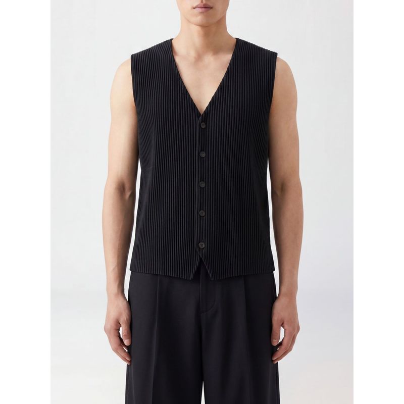 Homme Plisse Issey Miyake Suit Vest Men Black